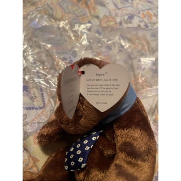 TY HERO Father’s Day Bear Original Beanie Babies Stuffed  Collection - Picture 7 of 10
